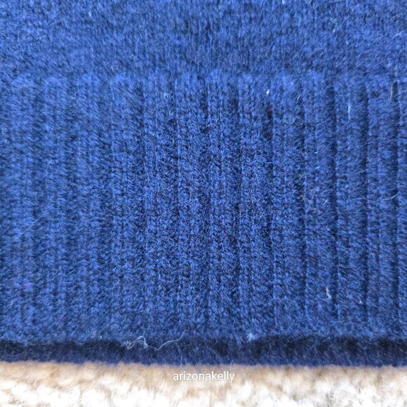 NWOT The Cashmere Project Knit Cashmere Wrap Scarf Blue & White Stripe - Picture 10 of 12